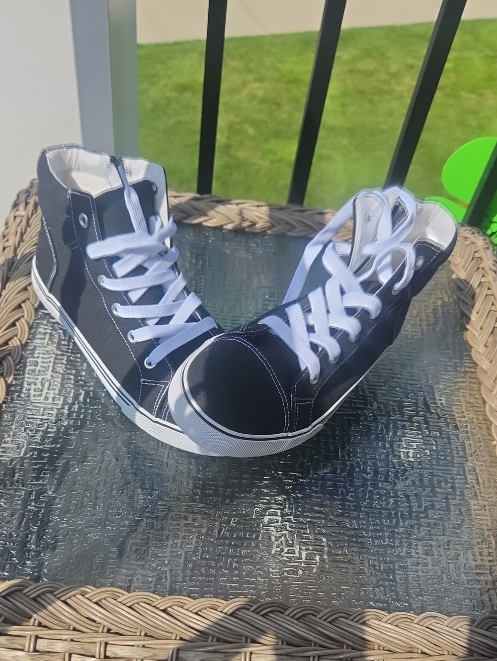 Tommy Bahama Kids Black & White High-Top Canvas Sneakers